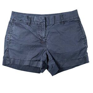 J.Crew Womens 2 Navy Flat Front Chino Shorts Cotton Casual Summer Wear‎